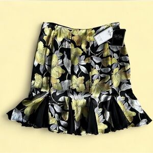 Bob Mackie Studio 100% Silk Sunny Days Midi Skirt